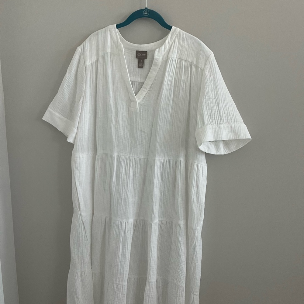 Chico's Classic White V-Neck Dress